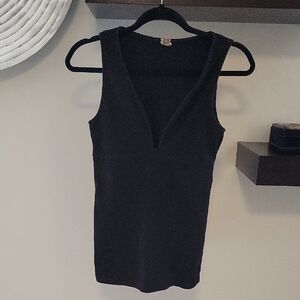 We The Free Black V-Neck Tank Top